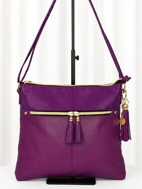 👜 Purple Crossbody Bag w/ Tassel Zipper Pulls | Gold Hardware | Chic Everyday